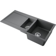 Мойка Omoikiri SAKAIME 100-2-PL (1000х500х200) врезная, 1,5 чаши, тетогранит, цвет-платина 4993899 — изображение 2