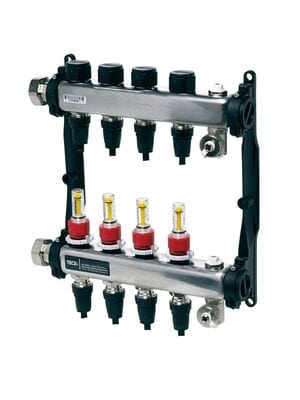 Уценка! TECE Коллектор для поверхностного отопления 1'' х 16 push-fit, 4 контура 77311104