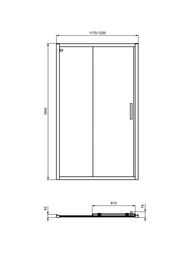 Душевая дверь Ideal Standard CONNECT 2 (1200х1950) откатная, профиль мат.черный/стекло проз. K9277V3