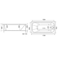 ����� ��������� Jacob Delafon Trocadero 170�70 (��� �������), ����� E6D353RU-00