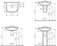 Раковина Vitra S20 (550х440х175) антибактериальное покрытие, белый 5502B003-0001