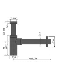    Alcaplast A400BLACK 1 1/4"/32 ,  ,, 