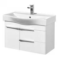 Тумба под раковину AQUATON Беверли 80 1A235501BV010 760x357x455 подвесная, 2 ящика, 1 дверца, белый глянец