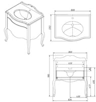 ����� ��� �������� Caprigo ����� 80 bianco antico 800�985�593 ��� ���������� 11021-011