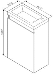Тумба под раковину AM.PM X-Joy (450х620х250) подвесная, 1 дверца, белый глянец M85AFHX0451WG