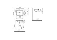 Раковина Vitra S20 (430х305х165) встраиваемая снизу, антибактериальное покр.,белый 5474B003-0618