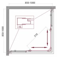 Душевой уголок BelBagno Unique 850-900х850-900х1900 стекло прозрачн/проф.хром UNIQUE-A-2-85/100-C-Cr