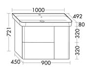 ����� � ��������� Burgbad Iveo 1000�492�721 �����, 2+1 ��., 1 ������, �����/������ SFEZ100LF2833G0198C0001*1