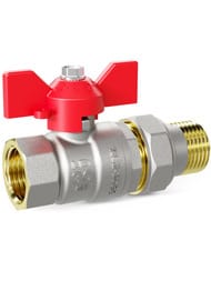 Кран шаровый с американкой 3/4" ВН LD Pride бабочка красная 47.20.В-ГШ.Б (red)