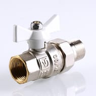 Кран с американкой 1/2"ВН VALTEC BASE белая бабочка VT.227.NW.04