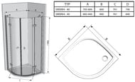 Душевой уголок RAVAK SMARTLINE SMSKK4-80 (800х800х1900) распашные двери, стекло, хром+Transparent