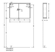 ���������� ���� Burgbad Iveo 908�680�160 LED, �������, ������ �������, ������ SPHU090R