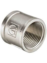 Муфта VALTEC  1/2" латунь никелированная VTr.270.N.0004 — миниатюра 1