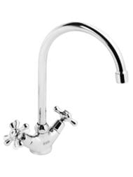 Смеситель IDDIS Jeals для кухни 59000T4C+W04 крестовые ручки, высокий поворотный излив 176мм