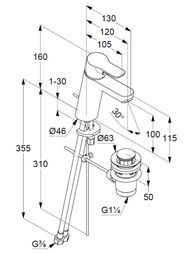 ��������� KLUDI PURE&EASY XL ��� ����������� 100, �������������, ������ ������, ���� 372900565