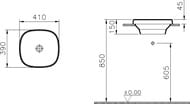 Уценка! Раковина Vitra Frame 410х390 без отверстия под смеситель, без перелива 5654B403-0016 - уценка. — изображение 4
