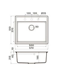����� Omoikiri DAISEN 57 ES (570�510�195) �������, ���������, ���� �������� 4997310