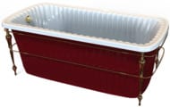Ванна MIGLIORE OLIVIA 174x83 console красная панель, фурнитура бронза 24267