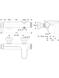 Смеситель для ванны Ideal Standard MELANGE A4271AA короткий излив, без душевого набора