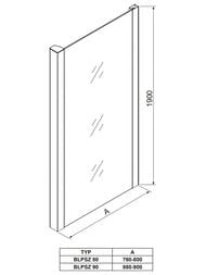 ������� ������ RAVAK BLIX BLPSZ-80 (780-800�1900) ������, ���������+Transparent