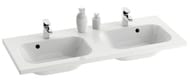 Умывальник RAVAK CHROME 1200 (1200х490х165) двойной, белый, с отверстиями под смеситель и переливом