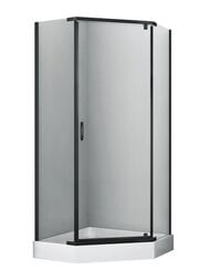Душевой уголок WasserKRAFT Wiese 900x900x2000 стекло прозрачное/профиль черный 84P11