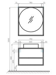 %Зеркало AQUATON Лофт Фабрик 80 1A242602LTDY0 800х142х900 мм, с полочкой, цвет: дуб кантри