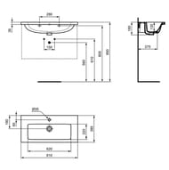 ����� ��� ���������� Ideal Standard i life S (800�375�630) ���������, 2 ��., ����������� ��� T5295NX