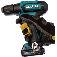 Шуруповерт MAKITA DF333DWAE аккумуляторный, 12В 2*2Ач, 20полож, 450/1700об/мин, 10мм, кейс