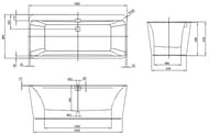 Ванна квариловая Villeroy & Boch SQUARO EDGE 12 (1800х800х595) с панелью и обвязкой UBQ180SQE7PDV-01
