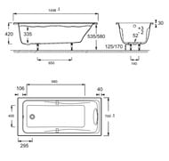 Ванна акриловая Jacob Delafon Odeon Up 150х70 E6060RU
