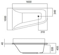 Ванна акриловая AM.PM Spirit 160x100 левая арт.W72A-160L100W-A2