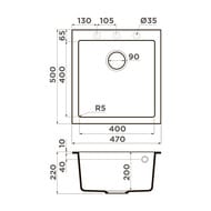 ����� Omoikiri BOSEN 47A (470�500�220) ������� ������, �������a, ����-����� 4993817