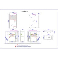 ����� ��� ���������� Aqwella Alba 60 (600x700x250) L ���������, ��� ����� ALB0106LDD+ALB0706WM