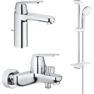 Набор смесителей Grohe Eurosmart Cosmopolitan для раковины, ванны, с душ. гарнитуром, хром 1000179