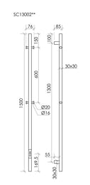 Полотенцесушитель электрический Sancos Линн (Linn) 150x3 I-образный вороненая сталь SC13002GG — миниатюра 1