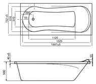 Ванна акриловая Roca UNO 170х75 прямоугольная ZRU9302870
