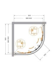 ������� ������ CEZARES RELAX (900�900�2000) RELAX-304-R-2-90-C-GM ������ �������./��������� �����