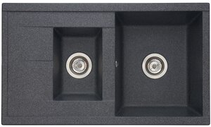 Мойка керамогранитная Aquaton Делия (870х510х218) двойная, графит 1A716232DE210