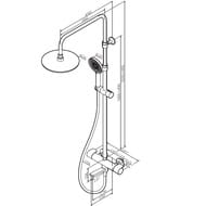 Душевая система AM.PM X-Joy F0785A500 смеситель для ванны/душа, термостат, верхний/ручной душ, хром
