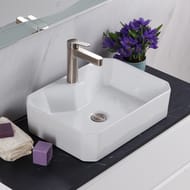 Раковина накладная BelBagno (490х380х120) прямоугольная, с отверстием под смеситель, белая BB1387