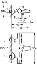  Grohe Grohtherm 800 34576000  , , ,  