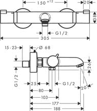 ��������� Hansgrohe Ecostat Comfort 13114340 ���������������� ��� �����, ���������, ����.���� ����