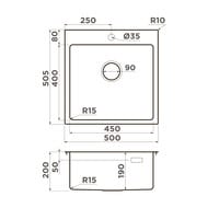 ����� Omoikiri AMADARE 50-IN (500�505�200) �������, ����������� ����� 4993766