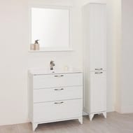 Тумба под раковину AQUATON Леон 80 Н 1A187801LBPS0 800х734х447 напольная, 3 ящика, дуб белый
