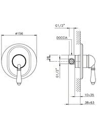 Внешняя часть Nicolazzi Cinquanta смесителя для душа, ручка El Capitan, бронза 3406BZ75 — изображение 2