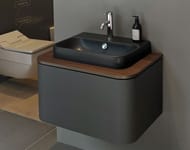 Раковина DURAVIT HAPPY D.2 PLUS 600х460 шлифованная, накладная, антрацит матовый 2360601300