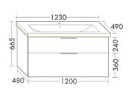 ����� � ��������� Burgbad Eqio 1230�490�665 ���������, 2 �����, LED, ��� ������� SEZA123F3180C0001