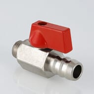 Кран дренажный VALTEC 14х1/4"Н со штуцером, красная рукоятка VT.435.N.02