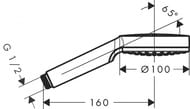 Лейка для душа Hansgrohe Crometta 1jet, 1 функция, белый/хром 26331400